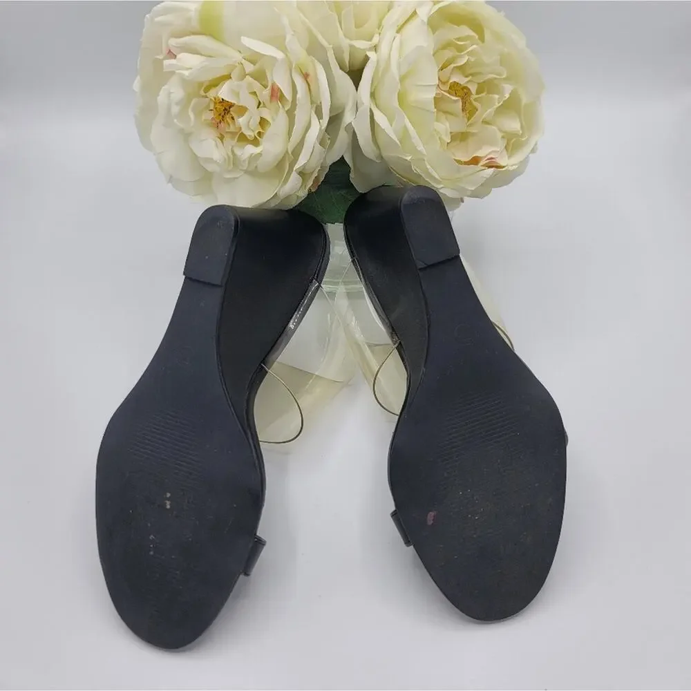 Olivia Ferguson Wedge Heels Clear / Black Size 7.5 - Picture 5 of 6